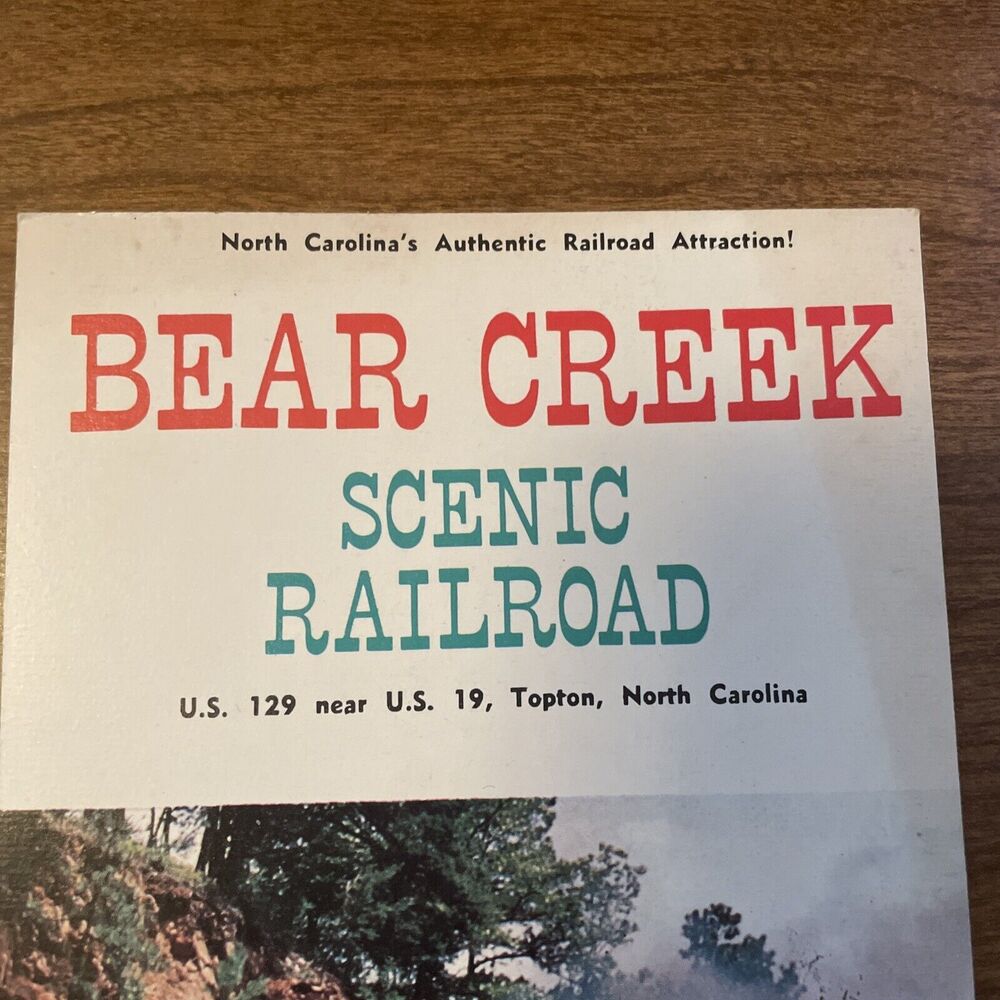 Vintage 1970s Bear Creek Scenic Railroad Travel Brochure Card - Picture 2 of 9